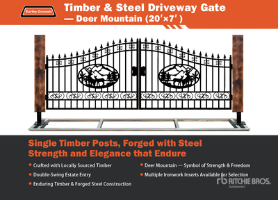 Quantity of 2026 EG EarthyGrounds EG-T20-DM 20 ft Steel Bi-Parting Driveway Gate (Unused)