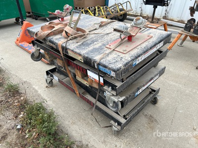 Quantity of (2) Victaulic 2000 lbs Hydraulic Raise & Lower Roller Pipe Stand