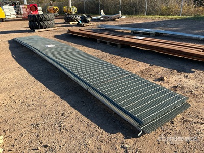 Quantity of (4) 3 ft x 24 ft Galvanized Metal Grates