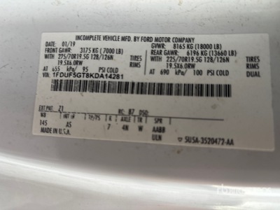 2019 Ford F-550 Camion Nacelle