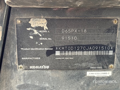 2019 Komatsu D65PX-18 Pelleteuse à chenilles