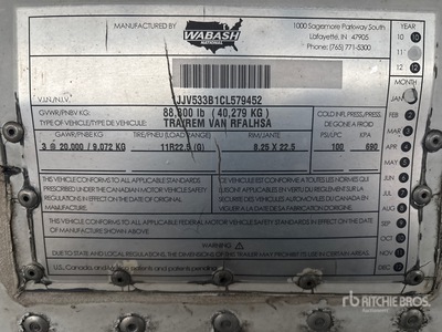 2012 Wabash 53 ft Tri/A Refrigerated Trailer