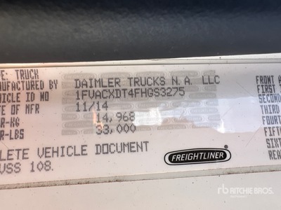 2015 Freightliner M2 Camion cisterna de agua