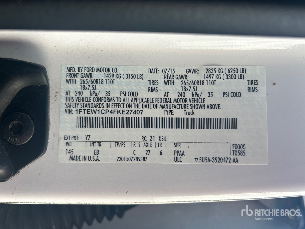 General Appearance with Serial Number / VIN