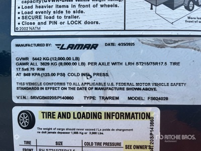 2025 Lamar FS024028 40 ft S/A Equipment Trailer