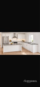 Nobila Cascada 774 White Shaker Kitchen Cabinetry with Island (Unused)