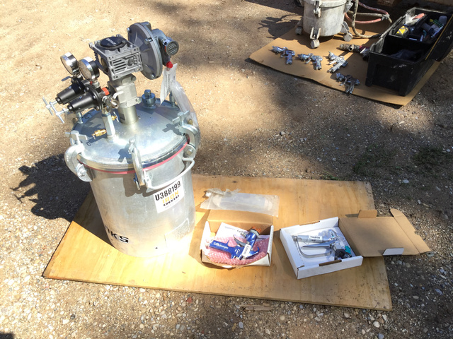 Lot of (1) Binks Paint Pump & (2) Spray Guns