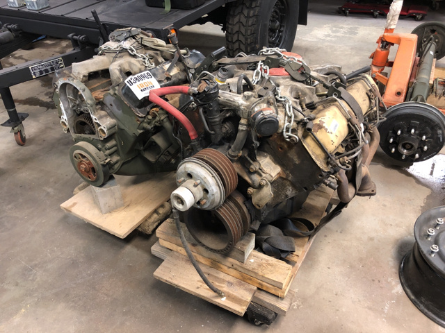 Lot of (2) Engines, (1) Winch, (1) Axle & (1) Wheel