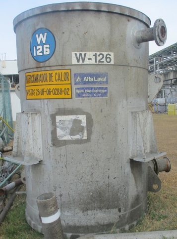 Intercambiador de Calor tipo Espiral Alfa Laval con tapas - 16,815 Lb / W-126