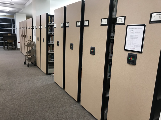 Library- spacesaver powered system shelving Library- spacesaver powered system shelving