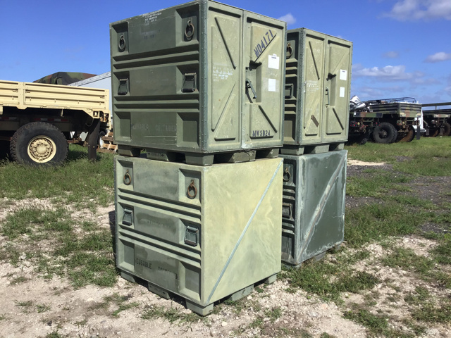 (4) Plastics Research 102440-101 Pallet Containers