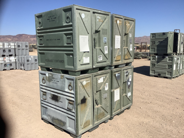 (4) Plastics Research 102440-101 Pallet Containers