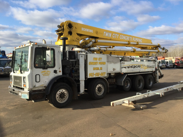 Schwing Concrete Pump on 1997 Mack MR688S Truck
