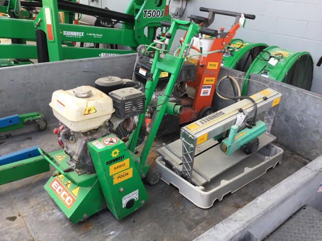 Lot of (1) Walk Behind Saw, (1) Masonry Saw & (1) Concrete Planer