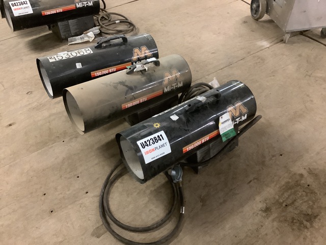 Lot of (3) Mi-T-M 150000 BTU Space Heaters Lot of (3) Mi-T-M 150000 BTU Space Heaters