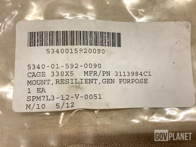 Surplus (90) Resilient Mounts, (34) Cylinder Springs & Assorted Surplus (90) Resilient Mounts, (34) Cylinder Springs & Assorted