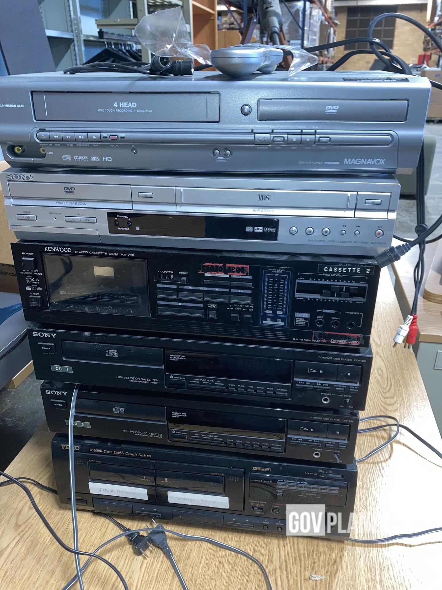 Lot of 6 DVD CD VHS Cassette Players Consumer Electronics