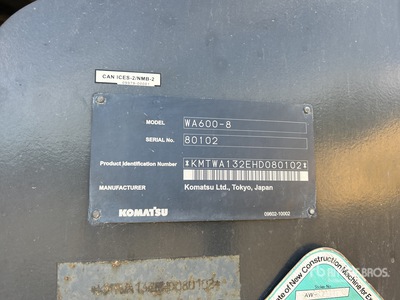 2018 Komatsu WA600-8 Pala gommata