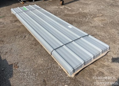 Quantity of (150) 3 ft x 10 ft Grey Steel Siding Roofing Sheets Divers - Industriel (Unused)