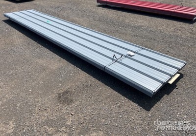 Quantity of (100) 3 ft x 16 ft Grey Steel Siding Roofing Sheets Divers - Industriel (Unused)